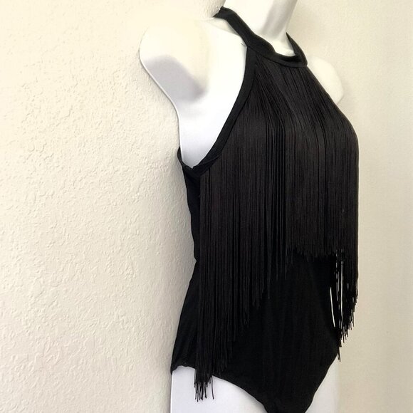 NEW FRINGE WESTERN HALTER CAMI BOHO BODYSUIT TOP COSTUME COSPLAY - Picture 7 of 14